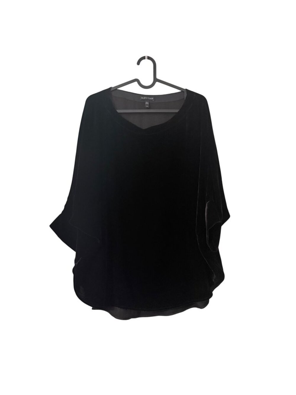 Eileen Fisher Womens Small Black Velvet Dolman Silk Blend Whimsygoth Gothic